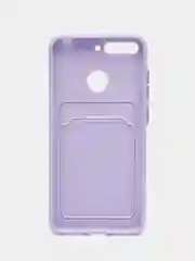 Сиреневый чехол для Huawei Y6 2018 / Honor 7C / 7A Pro / Y6 Prime, с карманом для карт