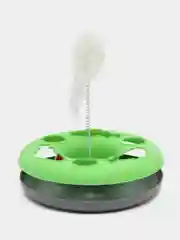 Зеленый интерактивная игрушка для кошек "Трек с шариком и мышкой"