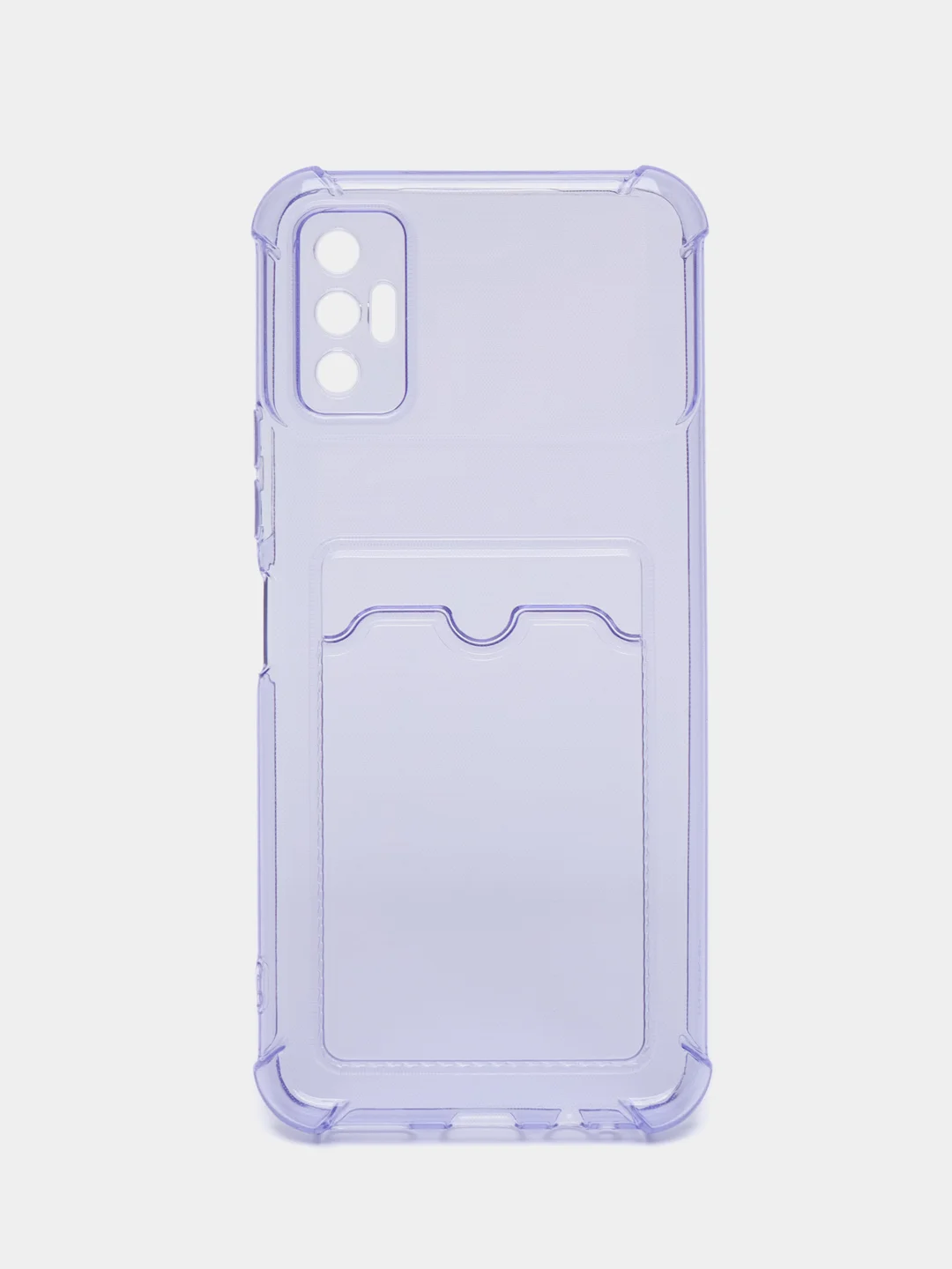 Лавандовый силиконовый чехол для Tecno Spark 8P (Техно Спарк 8П), с карманом для карт, прозрачный
