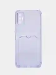 Лавандовый силиконовый чехол для Tecno Spark 8P (Техно Спарк 8П), с карманом для карт, прозрачный