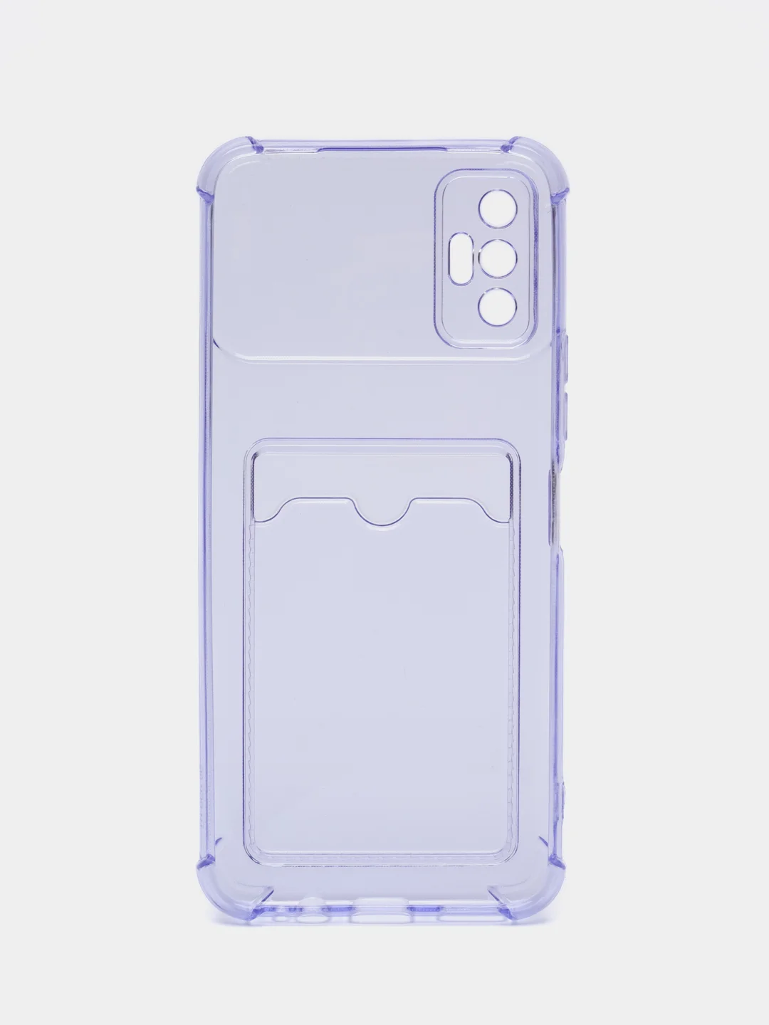 Лавандовый силиконовый чехол для Tecno Spark 8P (Техно Спарк 8П), с карманом для карт, прозрачный