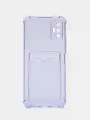 Лавандовый силиконовый чехол для Tecno Spark 8P (Техно Спарк 8П), с карманом для карт, прозрачный