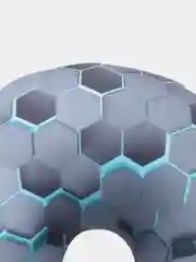 Синий подушка дорожная для шеи Ratel, серия Art moments, дизайн Black Hexagon