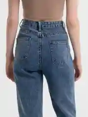 Синий женские джинсы мом прямые/бананы с высокой посадкой/mom fit/скинни в школу