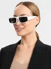 Белый прямоугольные солнцезащитные очки