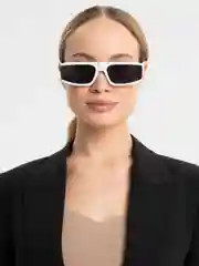 Белый прямоугольные солнцезащитные очки