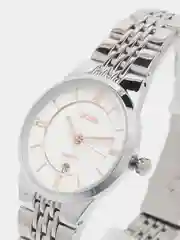Серебряный женские наручные часы Skmei 9139 с металлическим браслетом с календарем