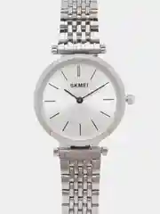 Серебряный женские наручные часы Skmei 1458CS в подарочной упаковке
