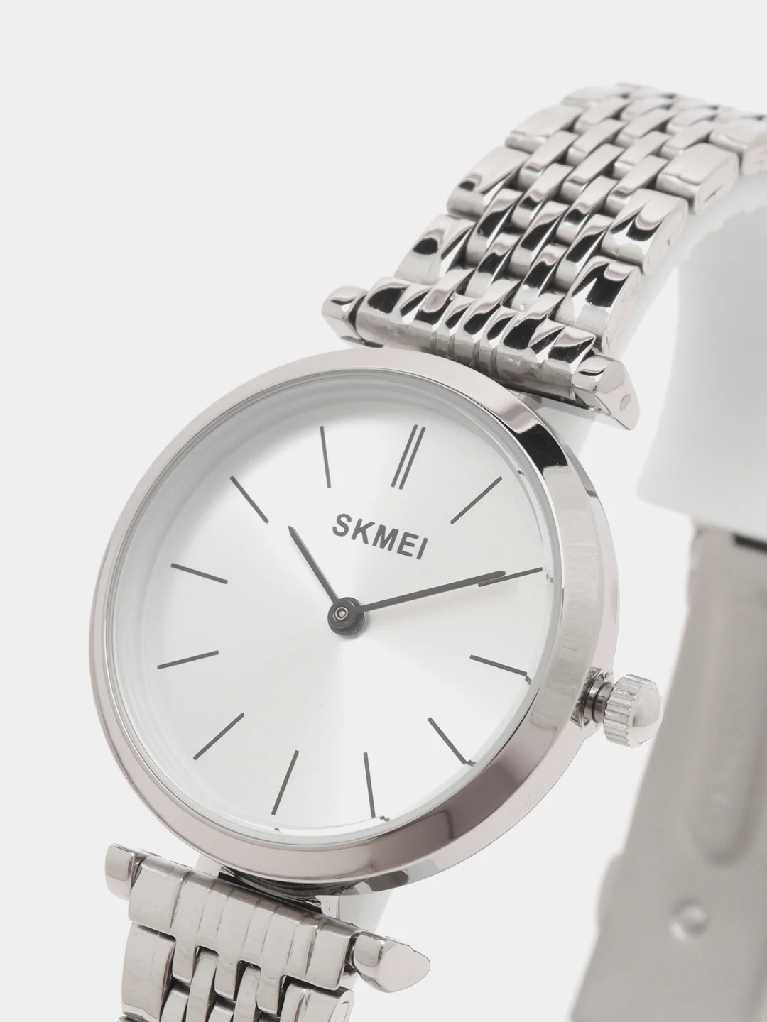 Серебряный женские наручные часы Skmei 1458CS в подарочной упаковке