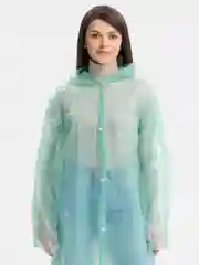 Бирюзовый дождевик с капюшоном, унисекс, с чехлом, 1 штука