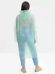 Бирюзовый дождевик с капюшоном, унисекс, с чехлом, 1 штука