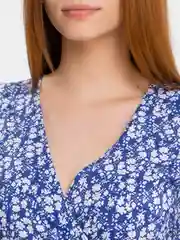Синий сарафан на запах, нарядный, женский