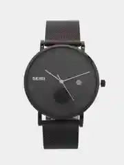 Черный мужские наручные часы Skmei 9183CS с металлическим браслетом и календарем