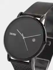 Черный мужские наручные часы Skmei 9183CS с металлическим браслетом и календарем