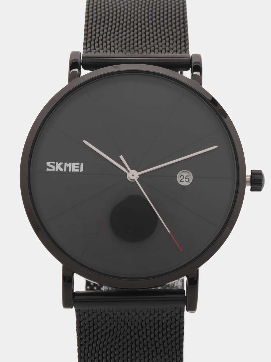 Черный мужские наручные часы Skmei 9183CS с металлическим браслетом и календарем