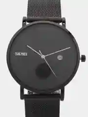 Черный мужские наручные часы Skmei 9183CS с металлическим браслетом и календарем