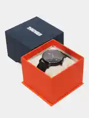 Черный мужские наручные часы Skmei 9183CS с металлическим браслетом и календарем