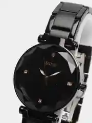 Черный женские наручные часы Skmei 9180CS в подарочной упаковке