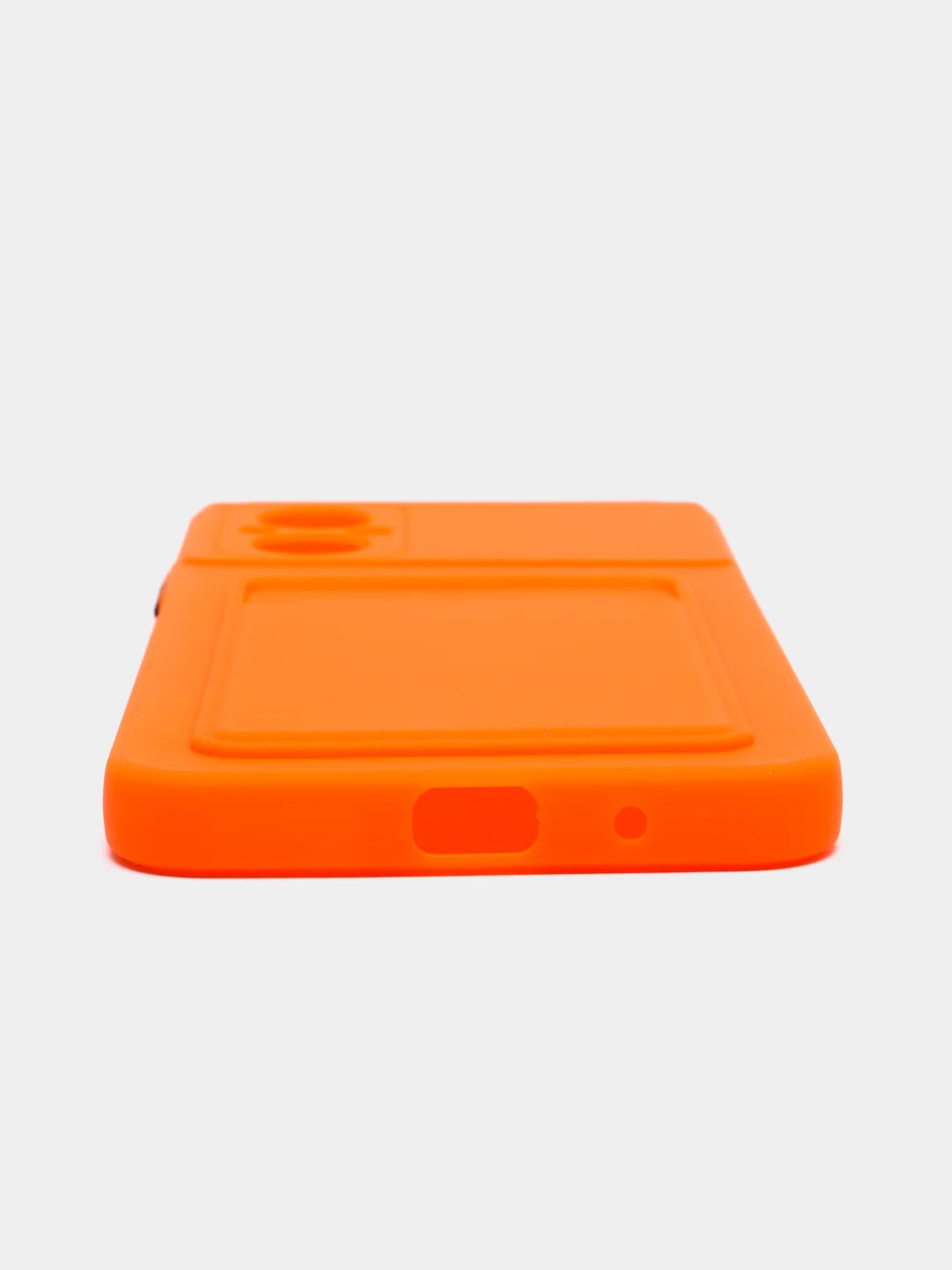Оранжевый силиконовый чехол Xiaomi Poco M5 4G 2022, Poco M4 5G (Поко М4 5Г, М5 4Г 2022), с карманом для карт, прозрачный