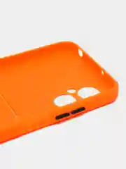 Оранжевый силиконовый чехол Xiaomi Poco M5 4G 2022, Poco M4 5G (Поко М4 5Г, М5 4Г 2022), с карманом для карт, прозрачный
