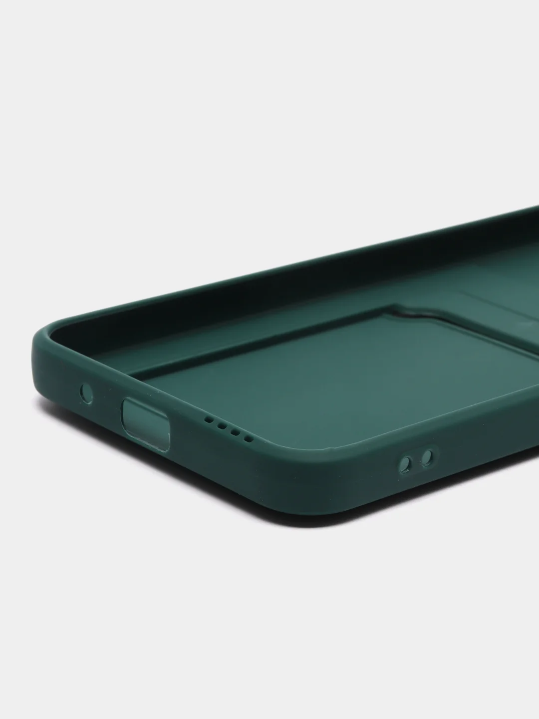 Зеленый силиконовый чехол Xiaomi Poco M5 4G 2022, Poco M4 5G (Поко М4 5Г, М5 4Г 2022), с карманом для карт, прозрачный
