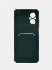 Зеленый силиконовый чехол Xiaomi Poco M5 4G 2022, Poco M4 5G (Поко М4 5Г, М5 4Г 2022), с карманом для карт, прозрачный