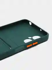 Зеленый силиконовый чехол Xiaomi Poco M5 4G 2022, Poco M4 5G (Поко М4 5Г, М5 4Г 2022), с карманом для карт, прозрачный