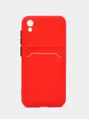 Красный чехол Honor 8S 8S Prime Huawei Y5 2019 Хонор 8С Хуавей у5, с карманом для карт, прозрачный
