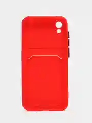 Красный чехол Honor 8S 8S Prime Huawei Y5 2019 Хонор 8С Хуавей у5, с карманом для карт, прозрачный