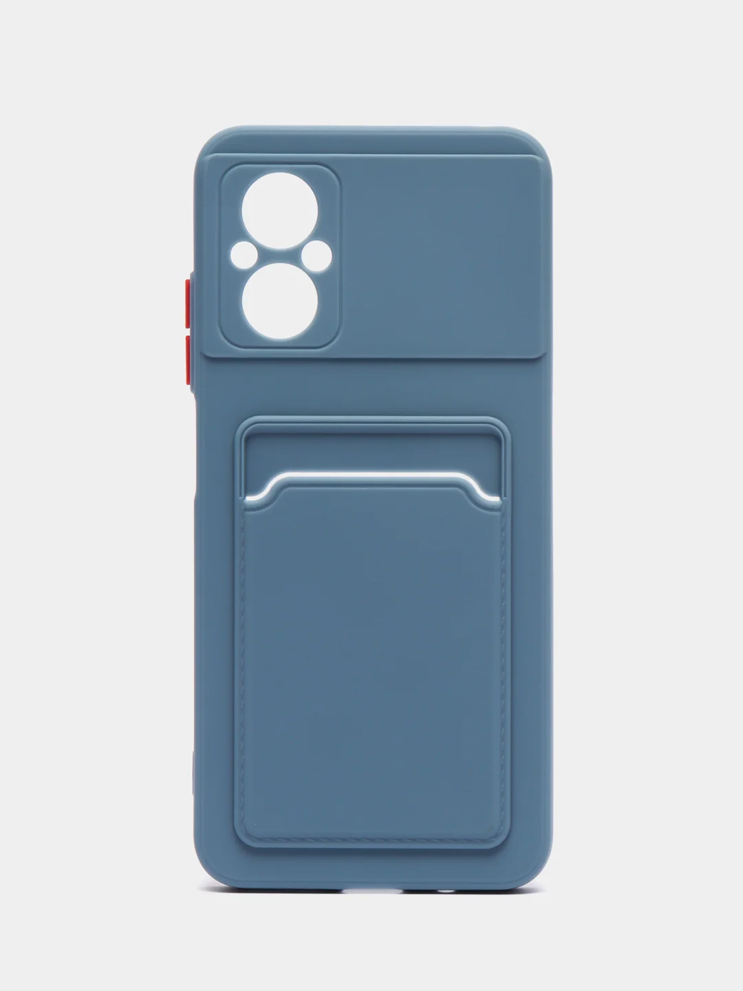 Синий меланж силиконовый чехол Xiaomi Poco M5 4G 2022, Poco M4 5G (Поко М4 5Г, М5 4Г 2022), с карманом для карт, прозрачный