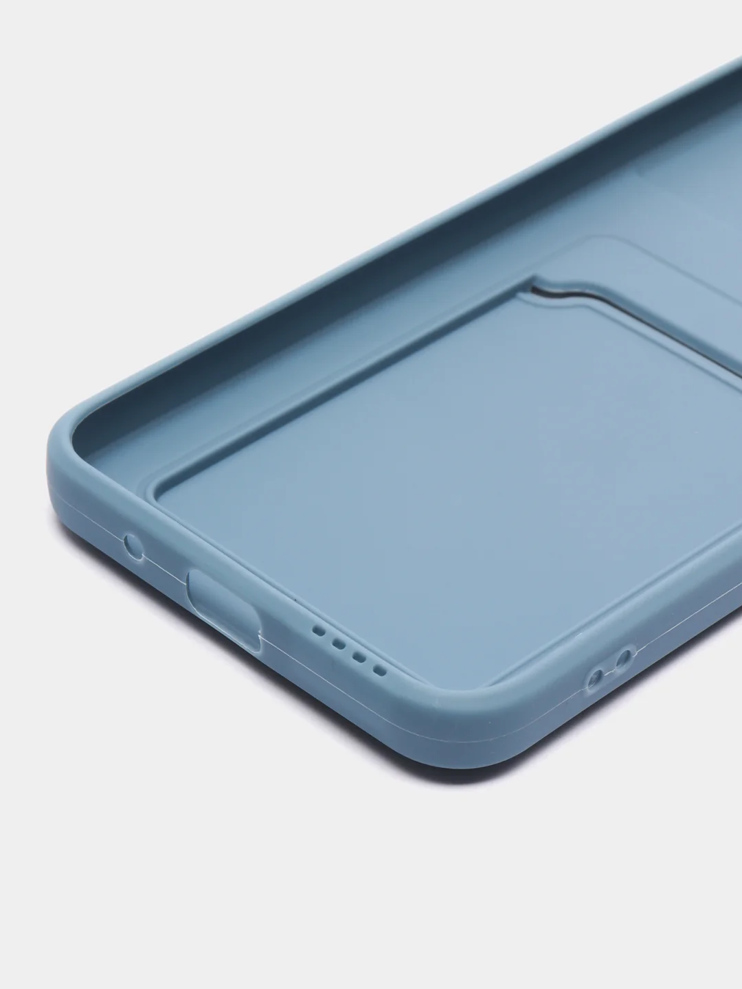 Синий меланж силиконовый чехол Xiaomi Poco M5 4G 2022, Poco M4 5G (Поко М4 5Г, М5 4Г 2022), с карманом для карт, прозрачный