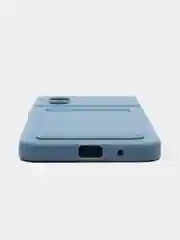 Синий меланж силиконовый чехол Xiaomi Poco M5 4G 2022, Poco M4 5G (Поко М4 5Г, М5 4Г 2022), с карманом для карт, прозрачный
