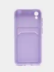 Сиреневый чехол Honor 8S 8S Prime Huawei Y5 2019 Хонор 8С Хуавей у5, с карманом для карт, прозрачный