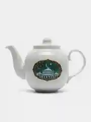 Тёмно-зелёный чайник заварочный "Мечеть" 1,5 л керамический