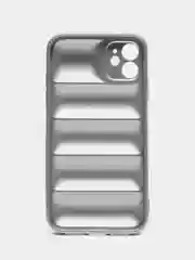 Серебряный чехол с логотипом The North Face, на iPhone (Айфон) 11, 13, 14, 15, 7, 8 Plus, XXS, XR, 12 Pro Max, Plus