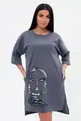 Аметистовый туника женская домашняя с карманами