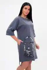 Аметистовый туника женская домашняя с карманами