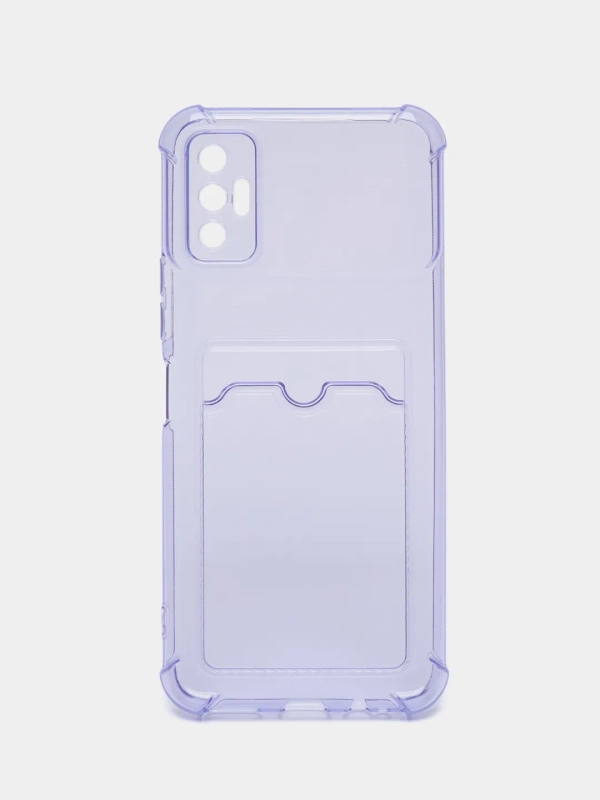 Силиконовый чехол для Tecno Spark 8P (Техно Спарк 8П), с карманом для карт, прозрачный
