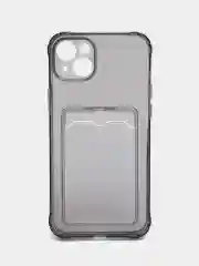 Тёмно-серый чехол iPhone 11 Pro 14 Max 13 12 Xr Xs 6 7 8 Plus Se 2020 с карманом для карт, прозрачный