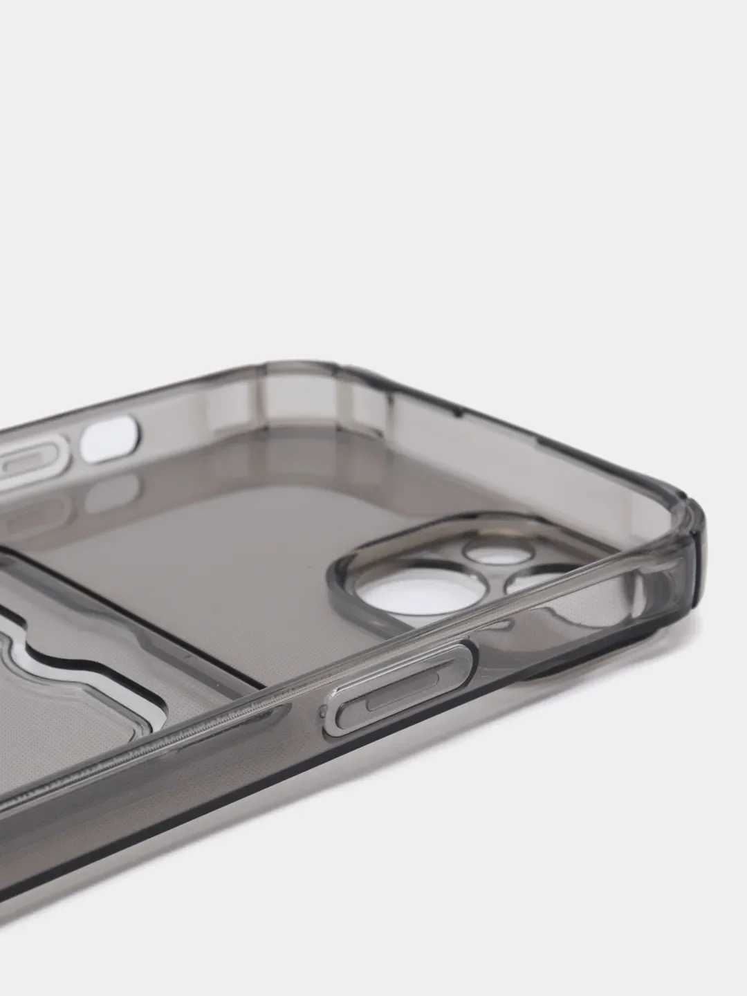 Тёмно-серый чехол iPhone 11 Pro 14 Max 13 12 Xr Xs 6 7 8 Plus Se 2020 с карманом для карт, прозрачный