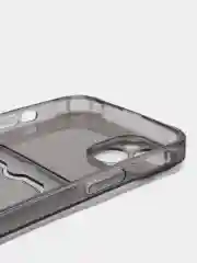 Тёмно-серый чехол iPhone 11 Pro 14 Max 13 12 Xr Xs 6 7 8 Plus Se 2020 с карманом для карт, прозрачный