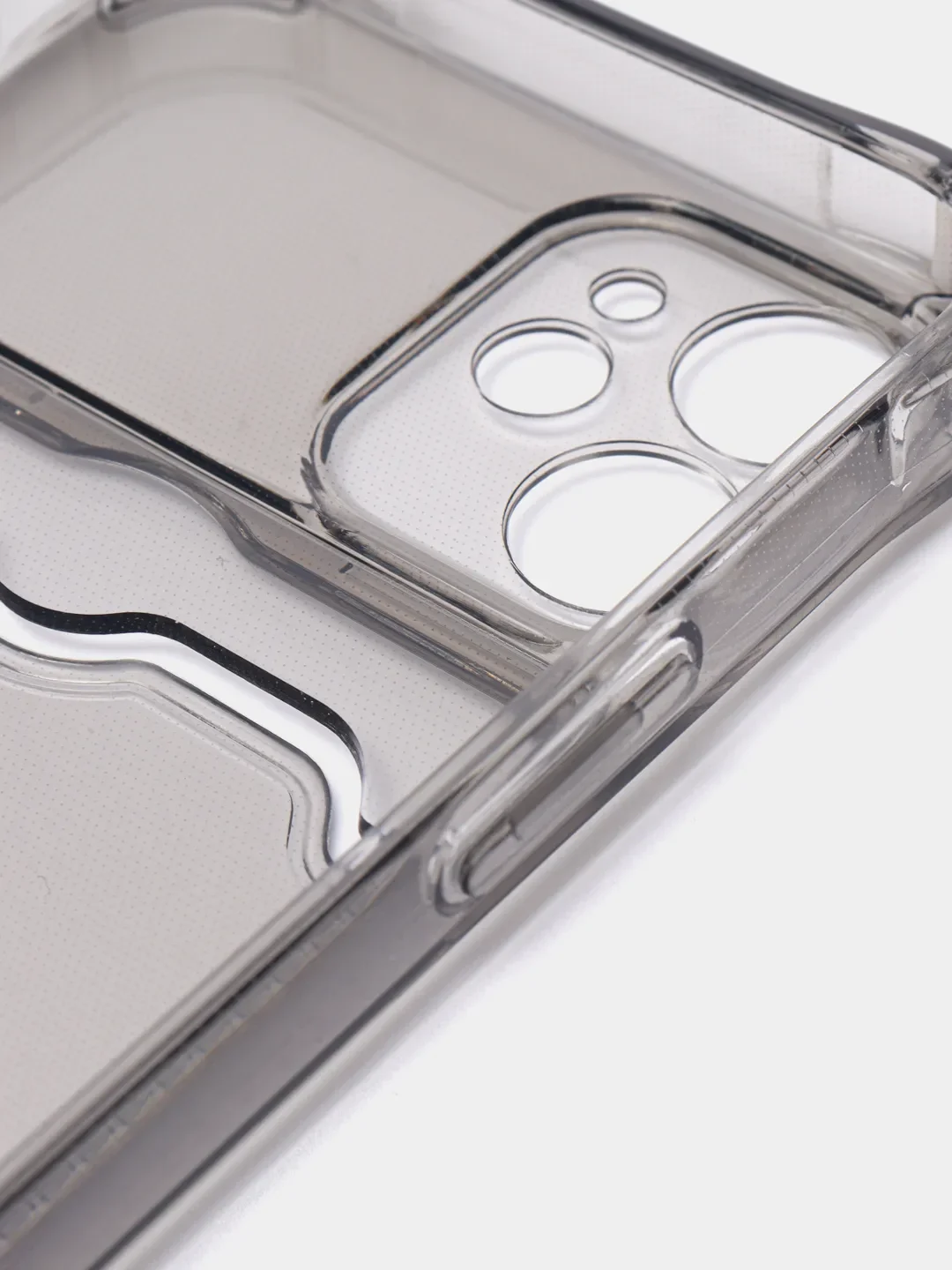 Тёмно-серый чехол iPhone 11 Pro 14 Max 13 12 Xr Xs 6 7 8 Plus Se 2020 с карманом для карт, прозрачный