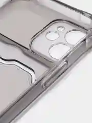 Тёмно-серый чехол iPhone 11 Pro 14 Max 13 12 Xr Xs 6 7 8 Plus Se 2020 с карманом для карт, прозрачный