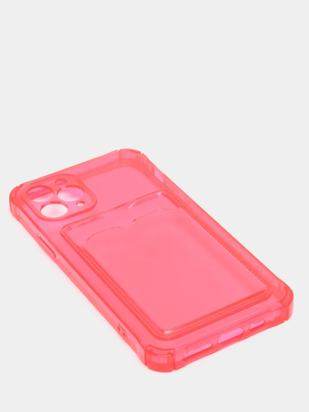 Розовый чехол iPhone 11 Pro 14 Max 13 12 Xr Xs 6 7 8 Plus Se 2020 с карманом для карт, прозрачный