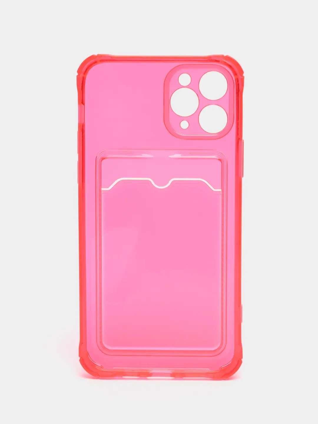 Розовый чехол iPhone 11 Pro 14 Max 13 12 Xr Xs 6 7 8 Plus Se 2020 с карманом для карт, прозрачный