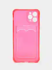 Розовый чехол iPhone 11 Pro 14 Max 13 12 Xr Xs 6 7 8 Plus Se 2020 с карманом для карт, прозрачный