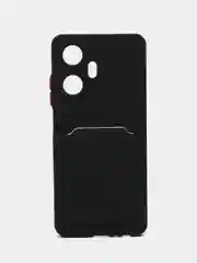 Черный силиконовый чехол для Realme C55 4G, Реалми С55 4 Джи, c отсеком для карт