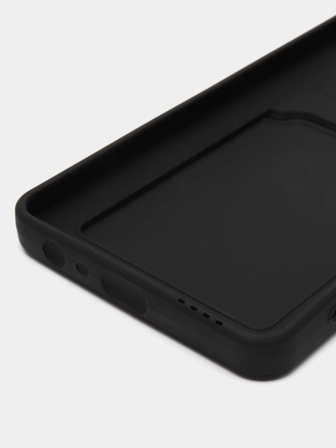Черный силиконовый чехол для Realme C55 4G, Реалми С55 4 Джи, c отсеком для карт