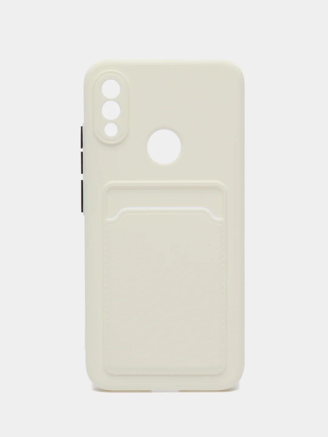 Белый силиконовый чехол для Xiaomi Redmi Note 7 (Сяоми Нот 7), с карманом для карт