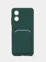 Тёмно-зелёный чехол для Oppo A17 / A17K, Оппо А17 / 17К, силиконовый